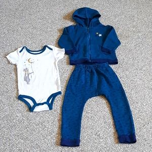 Lamaze Organic Baby Boys' 3 Piece Hoodie Set.